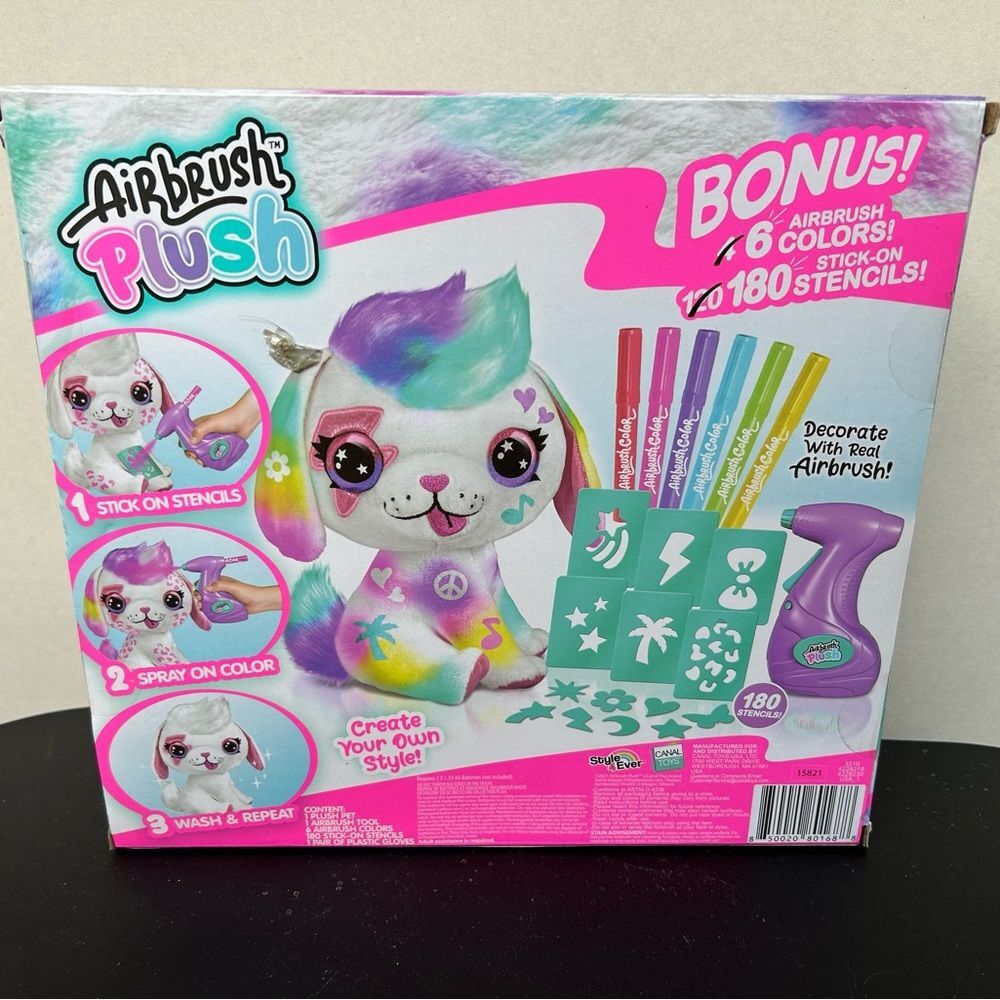 Canal Toys Airbrush Plush Large Puppy! Decorate, wash, Repeat! - Picture 4 of 12